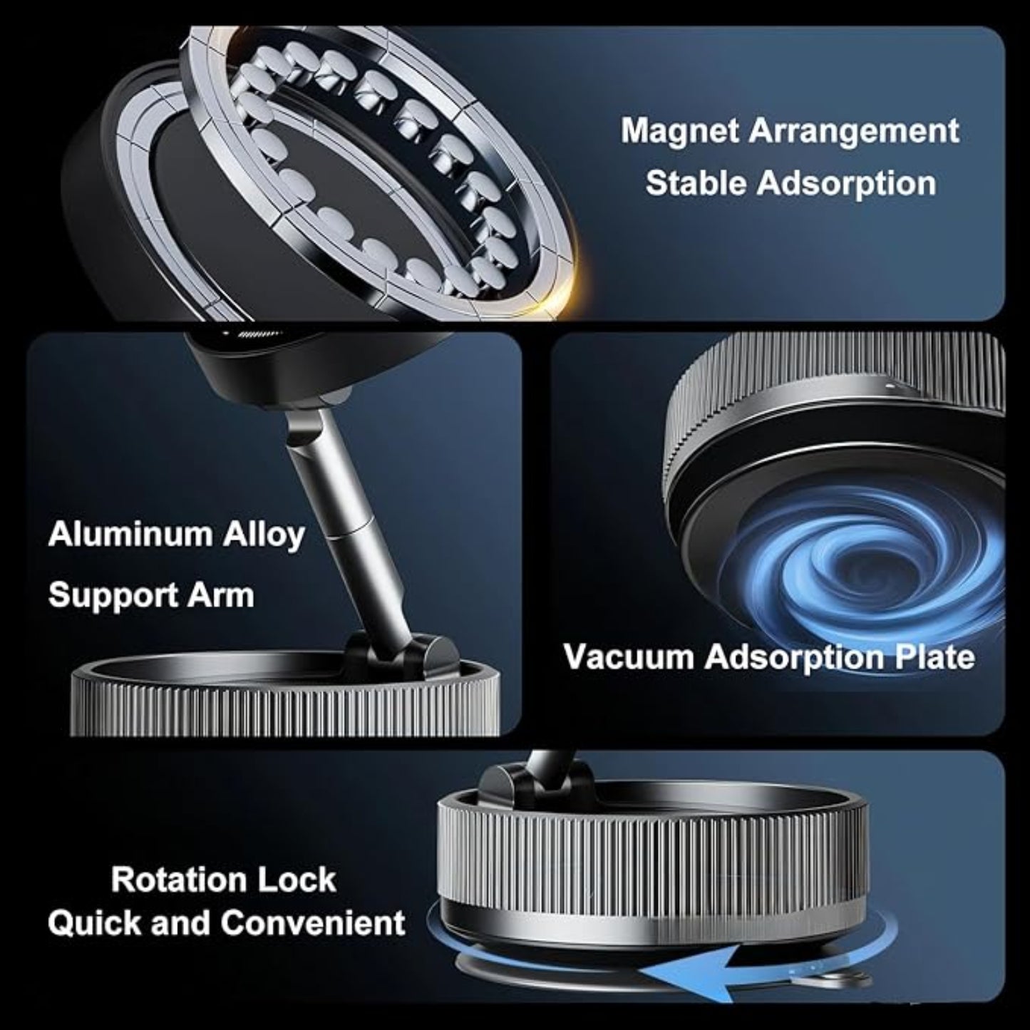Vacuum Suction Magnetic Bracket K007,Foldable Magnetic Phone Holder