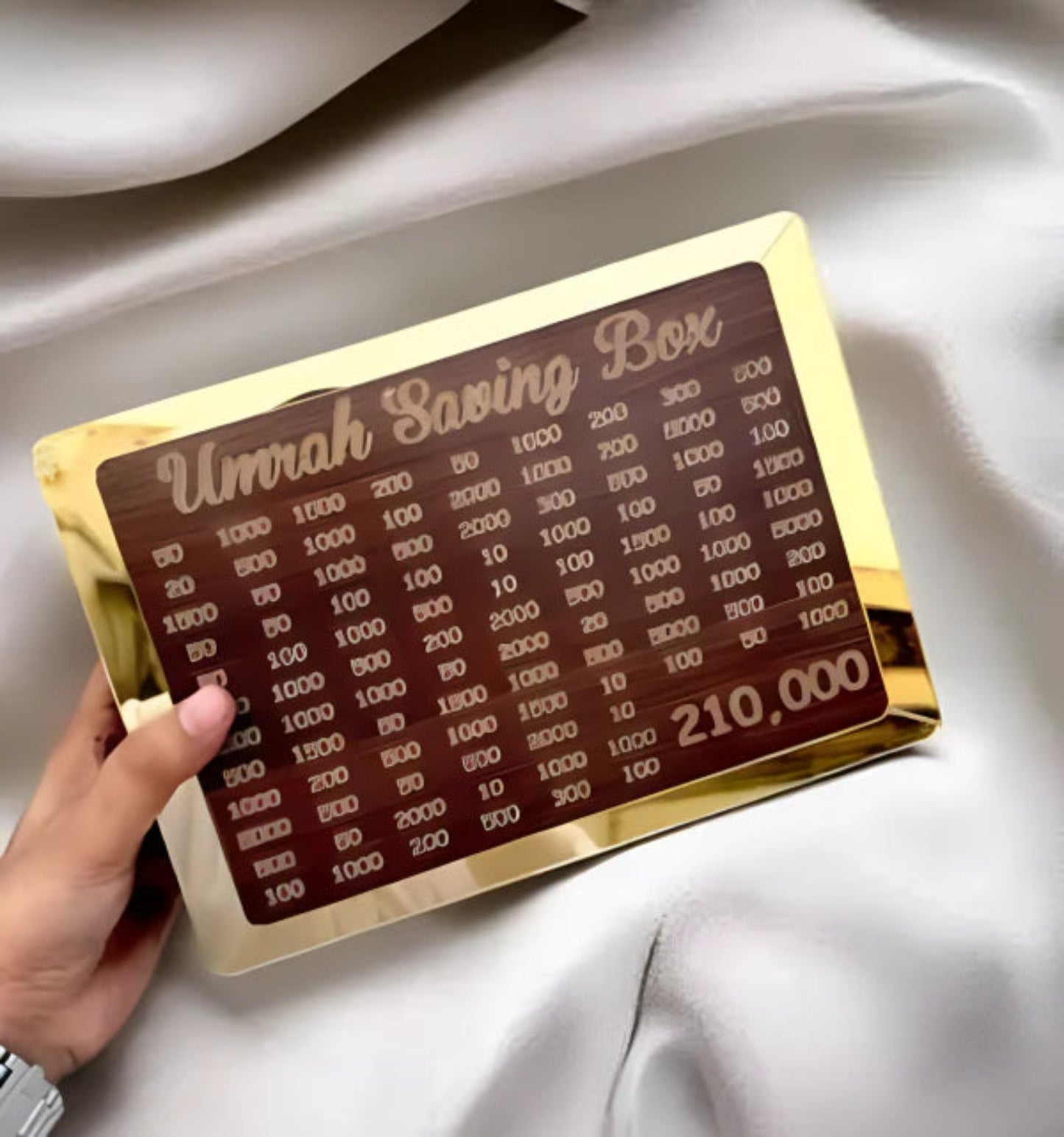 Umrah Saving Box - Wooden Islamic Money Saving Box