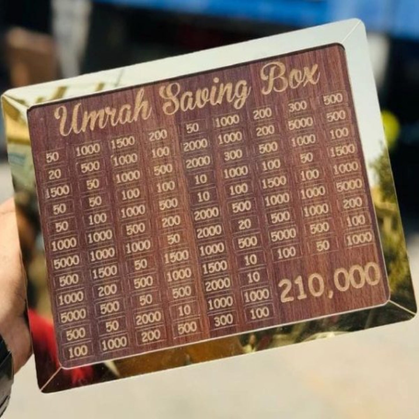 Umrah Saving Box - Wooden Islamic Money Saving Box
